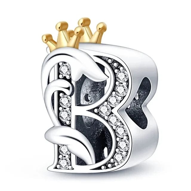 LEVE 4 PAGUE 2 B BERLOQUE CHARM KING LETTERS - PRATA 925