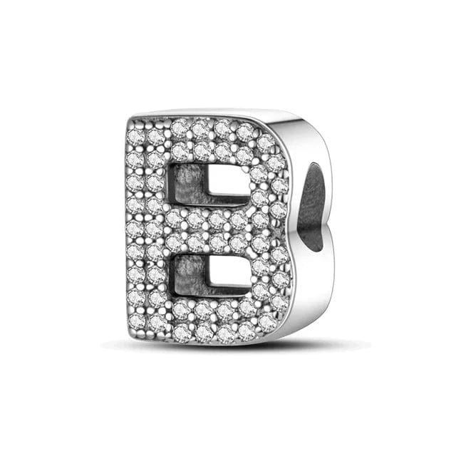 LEVE 4 PAGUE 2 B BERLOQUE CHARM LETRAS STRASS - PRATA 925