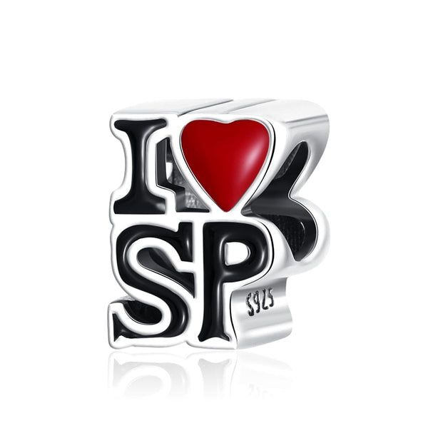 LEVE 4 PAGUE 2 BERLOQUE CHARM I LOVE SP - PRATA 925