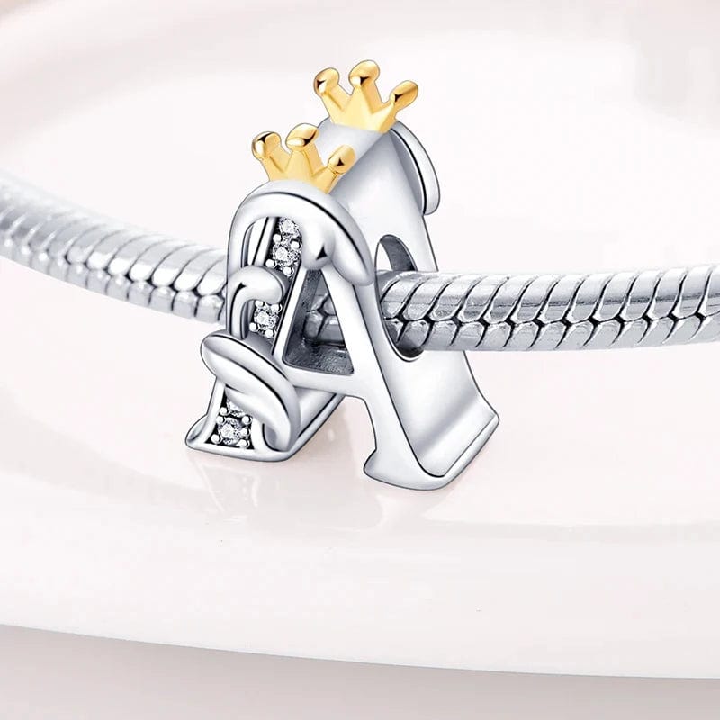 LEVE 4 PAGUE 2 BERLOQUE CHARM KING LETTERS - PRATA 925