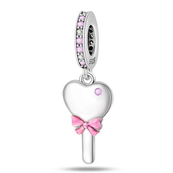 LEVE 4 PAGUE 2 Charm PENDENTE CHARM HEART KEY BARBIE - PRATA 925