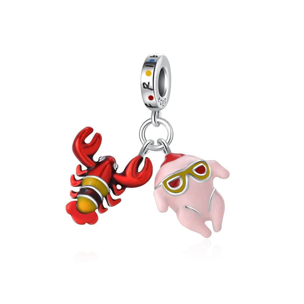 LEVE 4 PAGUE 2 Charm PENDENTE CHARM LOBSTER AND CHICKEN - PRATA 925