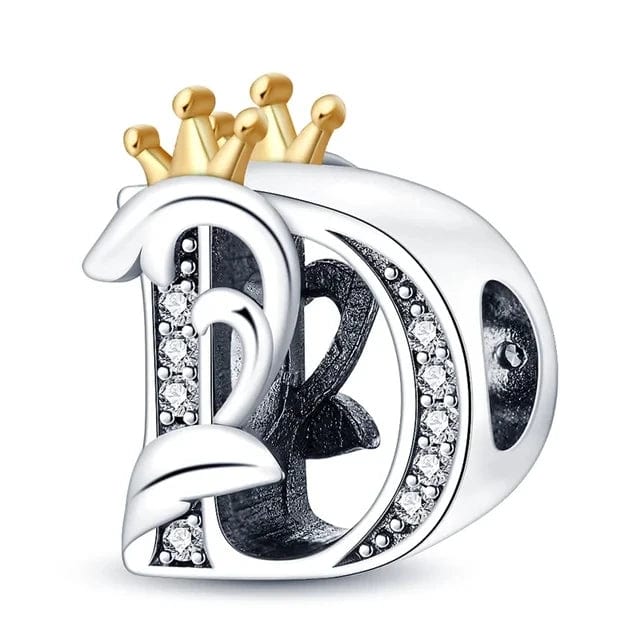 LEVE 4 PAGUE 2 D BERLOQUE CHARM KING LETTERS - PRATA 925