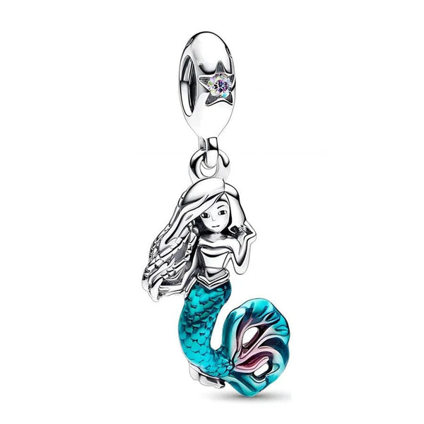 LEVE 4 PAGUE 2 Disney ABOBORA MAGICA BERLOQUE CHARM PEQUENA SEREIA - PRATA 925