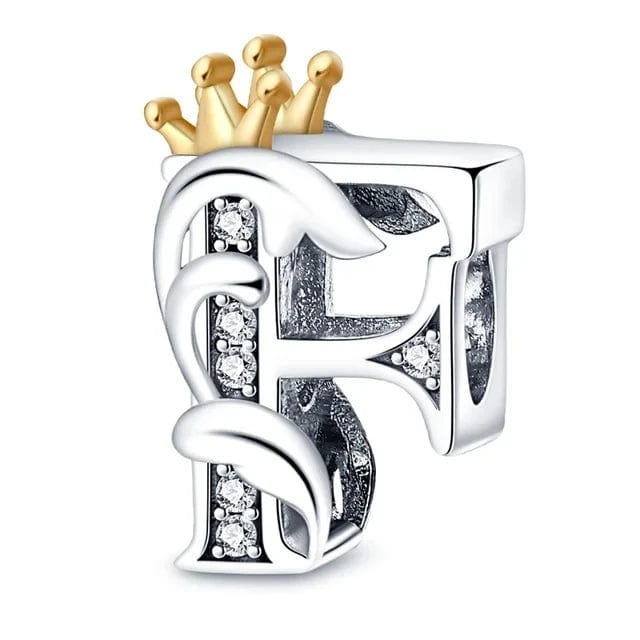 LEVE 4 PAGUE 2 F BERLOQUE CHARM KING LETTERS - PRATA 925