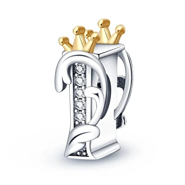 LEVE 4 PAGUE 2 I BERLOQUE CHARM KING LETTERS - PRATA 925