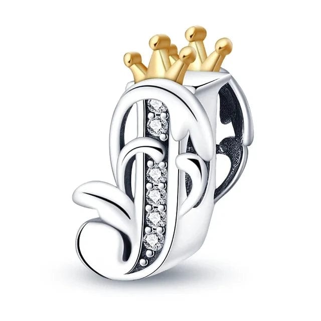 LEVE 4 PAGUE 2 J BERLOQUE CHARM KING LETTERS - PRATA 925