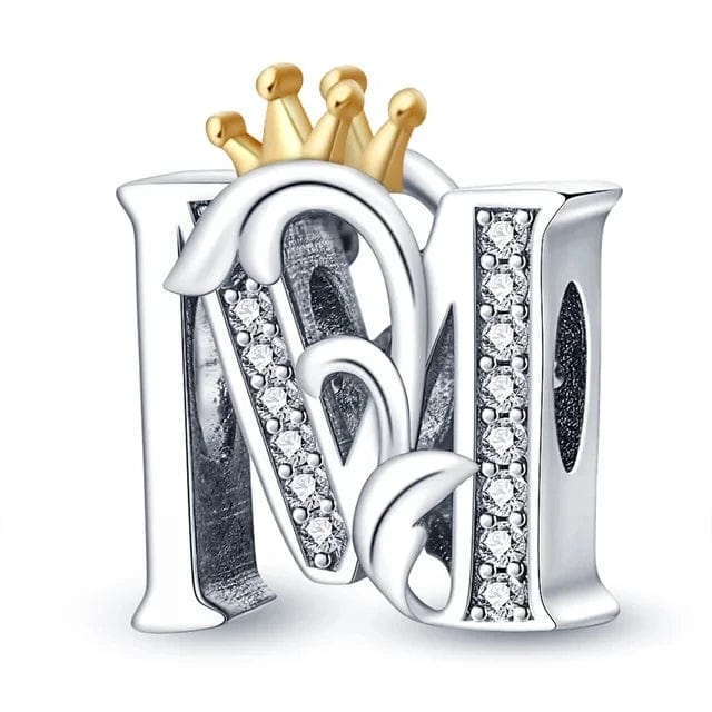 LEVE 4 PAGUE 2 M BERLOQUE CHARM KING LETTERS - PRATA 925