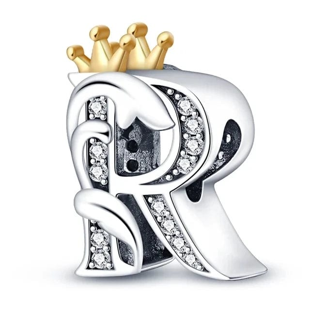 LEVE 4 PAGUE 2 R BERLOQUE CHARM KING LETTERS - PRATA 925