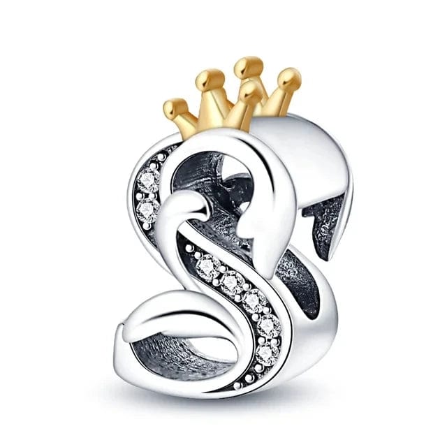 LEVE 4 PAGUE 2 S BERLOQUE CHARM KING LETTERS - PRATA 925