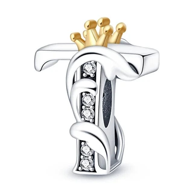 LEVE 4 PAGUE 2 T BERLOQUE CHARM KING LETTERS - PRATA 925