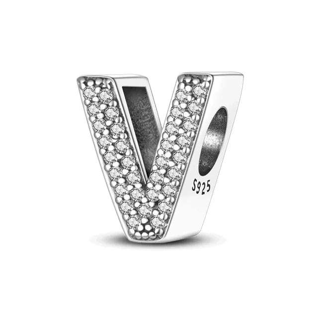 LEVE 4 PAGUE 2 V BERLOQUE CHARM LETRAS STRASS - PRATA 925