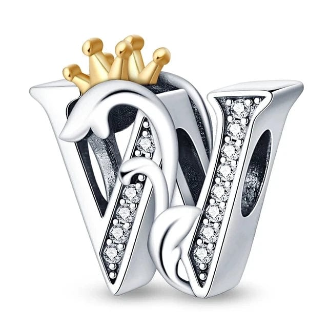 LEVE 4 PAGUE 2 W BERLOQUE CHARM KING LETTERS - PRATA 925