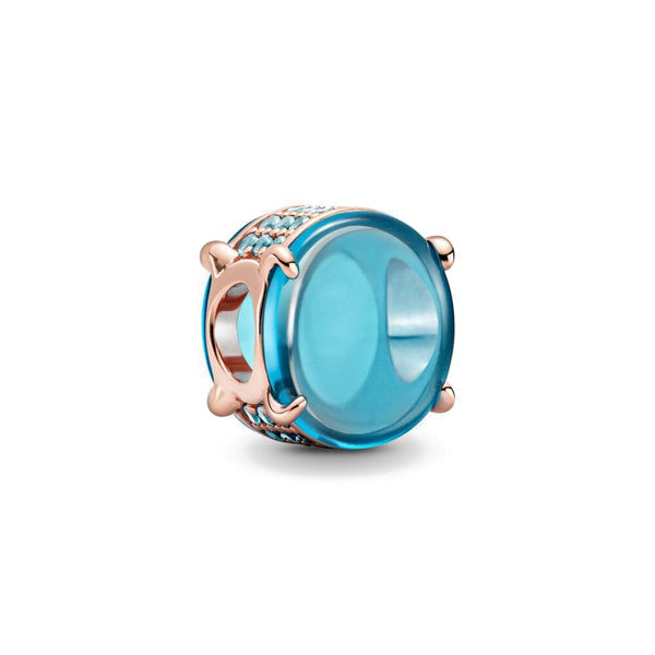 Sereia & Mar BERLOQUE CHARM OVAL AZUL ROSE - PRATA 925