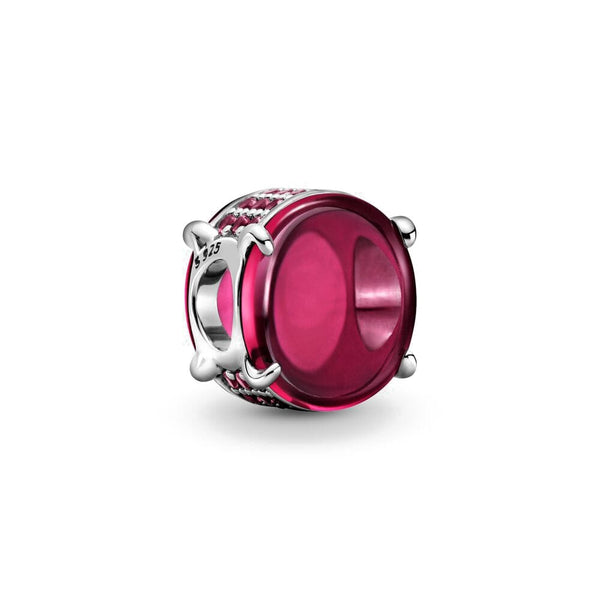 Sereia & Mar BERLOQUE CHARM OVAL ROSA FUCSIA - PRATA 925