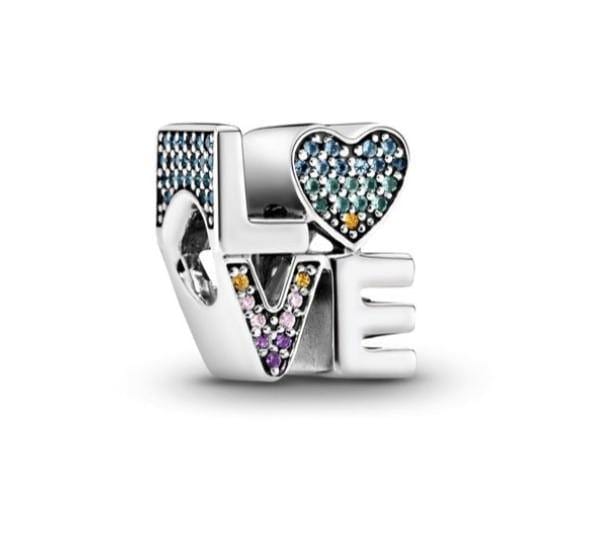 Sereia & Mar LOVE STRASS BERLOQUE CHARM LOVE STRASS - PRATA 925